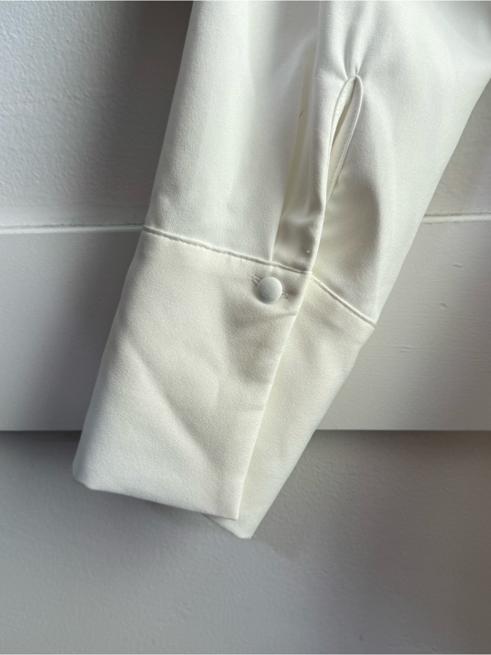ZARA Oyster White Ruched Corset Long Sleeve Dress - Picture 9 of 11
